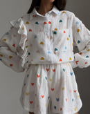 Cotton long sleeves Shirt & Shorts Set