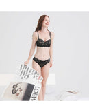 Gather Lace Bra Underwear Set