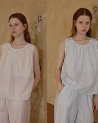 Light-colored Striped Loungewear Set