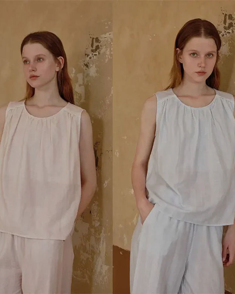 Light-colored Striped Loungewear Set