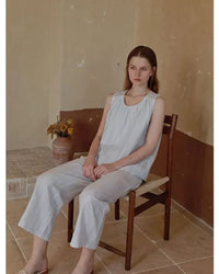 Light-colored Striped Loungewear Set