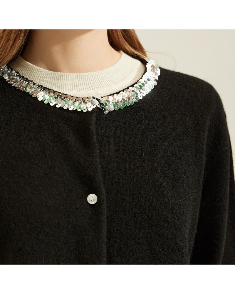 Cashmere Sequined Chanel-Style Sweater