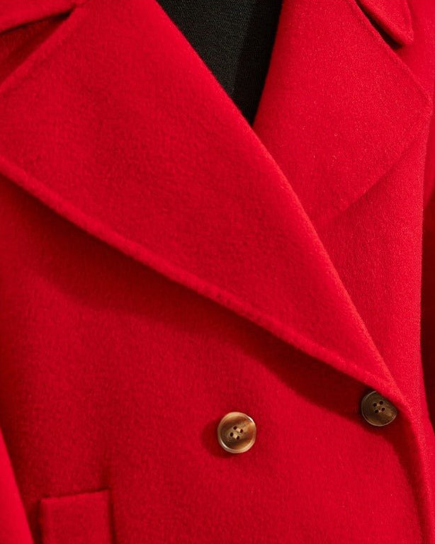 Short Double-Faced Wool Coat
