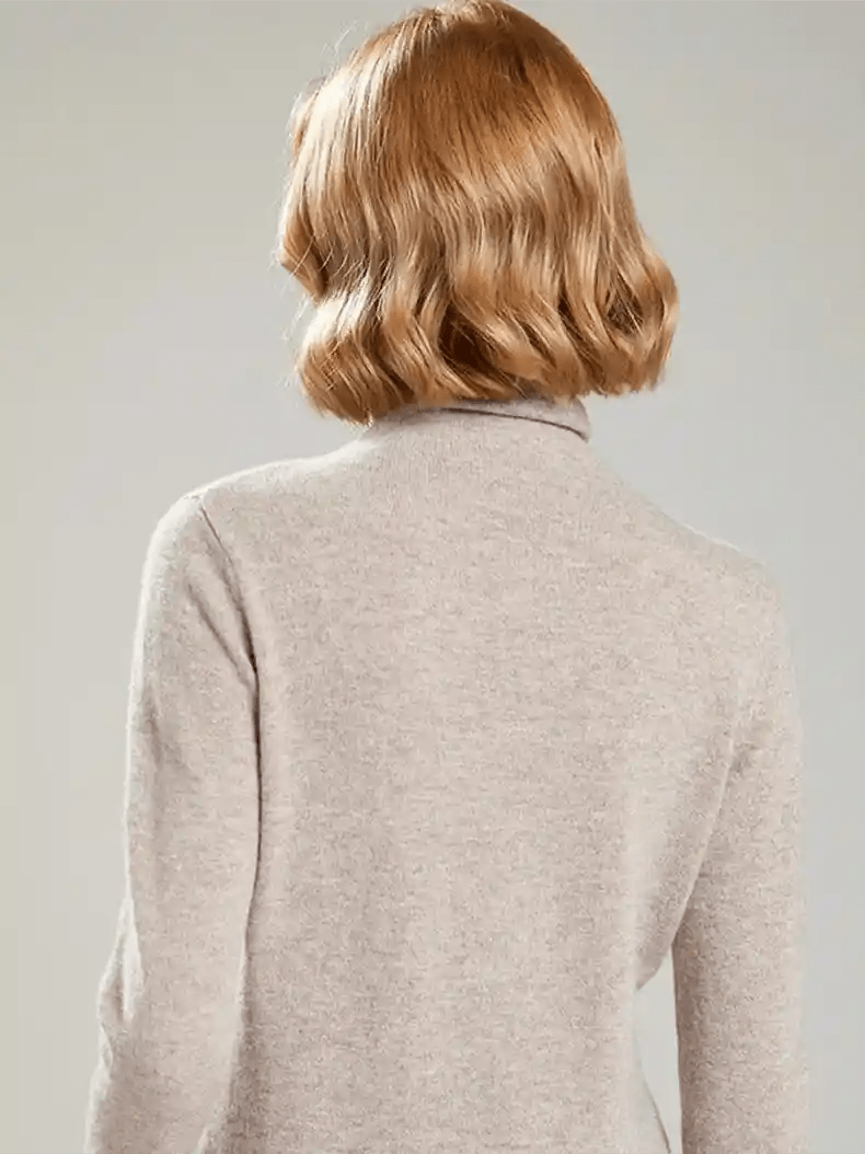 Solid Color Turtleneck Wool Pullover Sweater