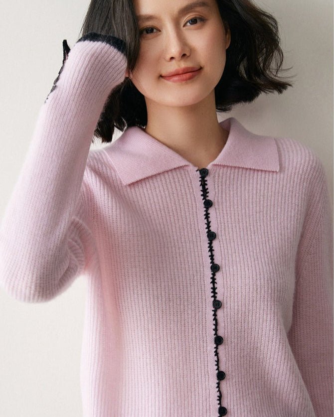 Cashmere Button-Down Knitted Chanel-Style Sweater