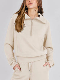 Half Zip Sweatshirt & Drawstring Sweatpants Tracksuit Set
