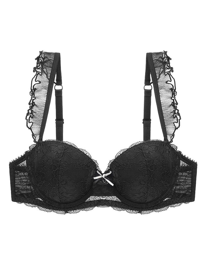 French-style sexy ruffled lace push-up lingerie