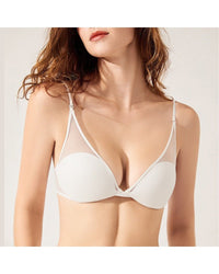 U-shaped mesh neck and back underwear Bra