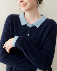 Cashmere Cardigan Collar Sweater