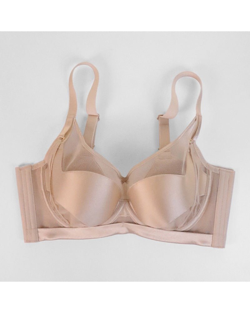 Satin mesh push-up and lifting bra
