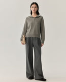 Sheep Wool Hooded Knit Pullover Sweater