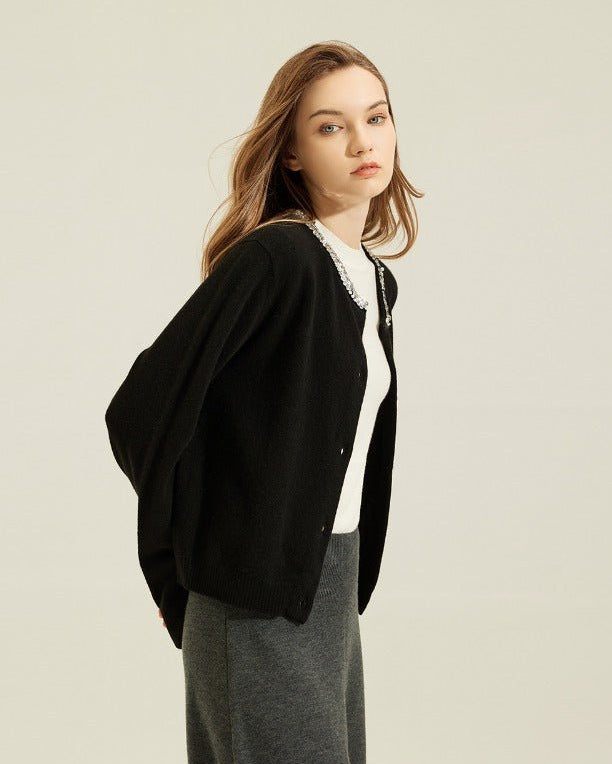 Cashmere Sequined Chanel-Style Sweater