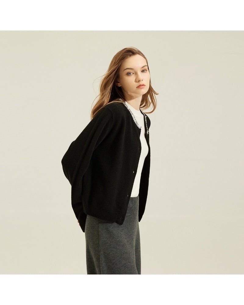 Cashmere Sequined Chanel-Style Sweater