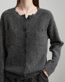 Elegant And Versatile Round Neck Knit Cardigan