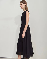 Elegant Sleeveless Round Neck Slim-Fit Dress