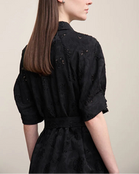 Casual Loose Embroidered A-Line Belted Long Skirt