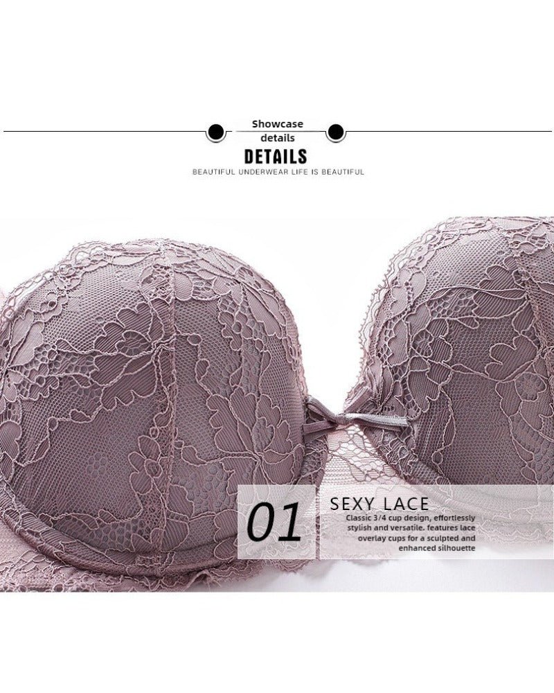 French-style sexy ruffled lace push-up lingerie