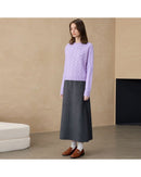 Cashmere Crew Neck Hollow Knitted Sweater