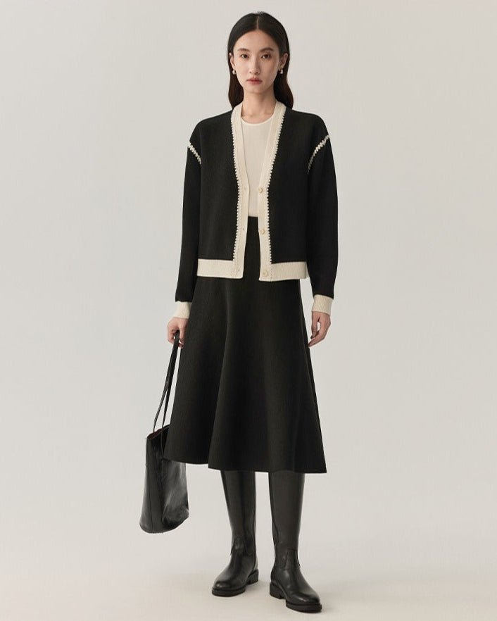 Solid Color Simple Midi Skirt