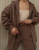 Oversized Fleece Hooded Sweatshirt Tracksuits