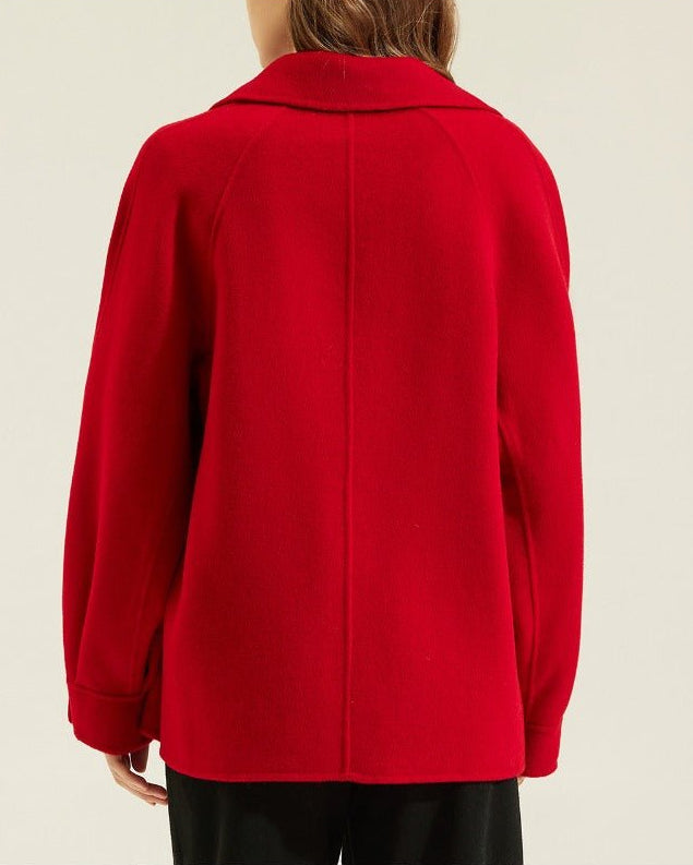 Short Double-Faced Wool Coat