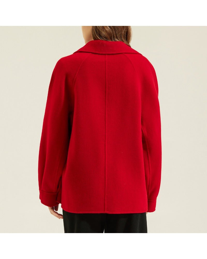 Short Double-Faced Wool Coat