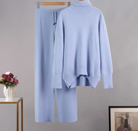 Thick Turtleneck Sweater & Wide Leg Pants Set