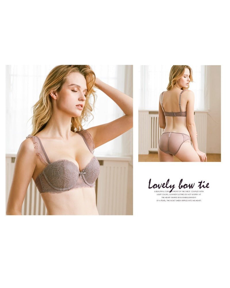 French-style sexy ruffled lace push-up lingerie