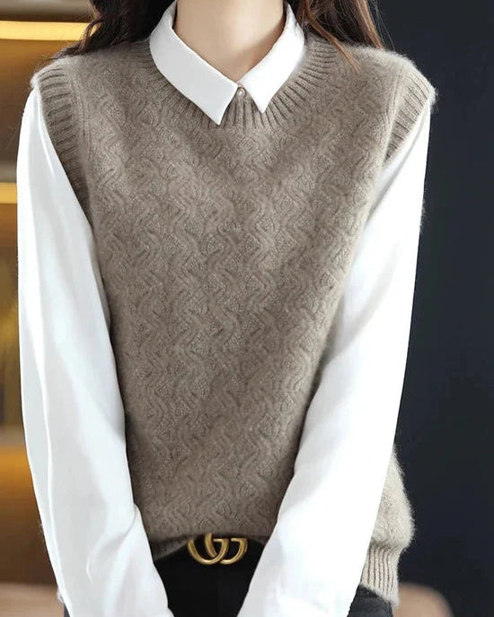 Crewneck Wool Knitted Vest