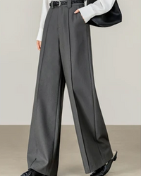 High-Waisted Comfortable Straight-Leg Pants