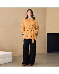 Short Casual Double-Faced Wool Coat