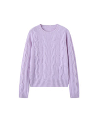 Cashmere Crew Neck Cable Knit Sweater
