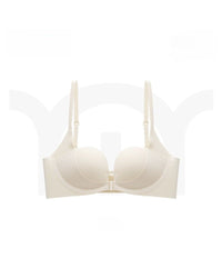Double front-fastening push-up bra