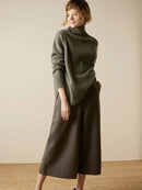 High-Necked Wool Pullover Sweater