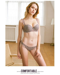 French-style sexy ruffled lace push-up lingerie