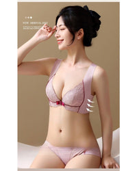 Front-fastening push-up bra to minimize side breast tissue