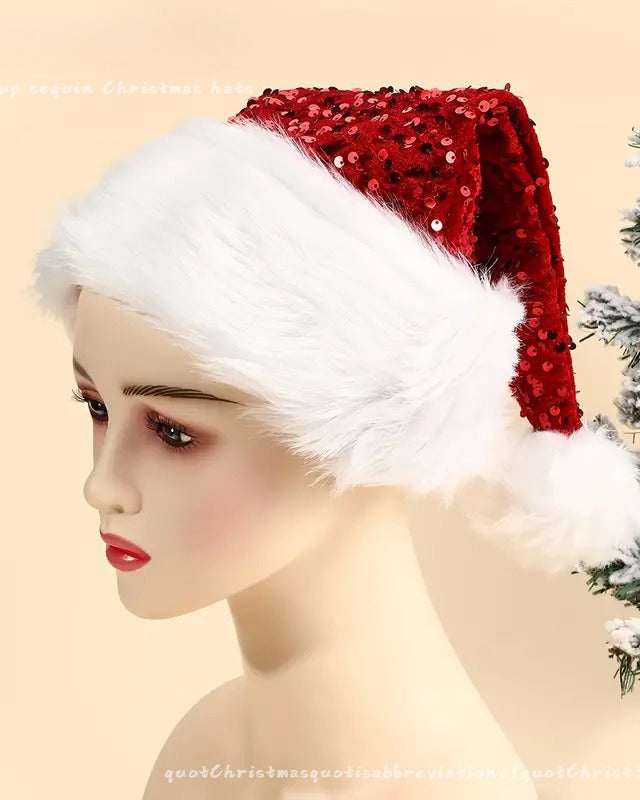 Christmas Double-Layer Sequined Hat