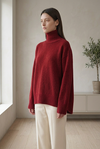 Wool Loose Turtleneck Sweater
