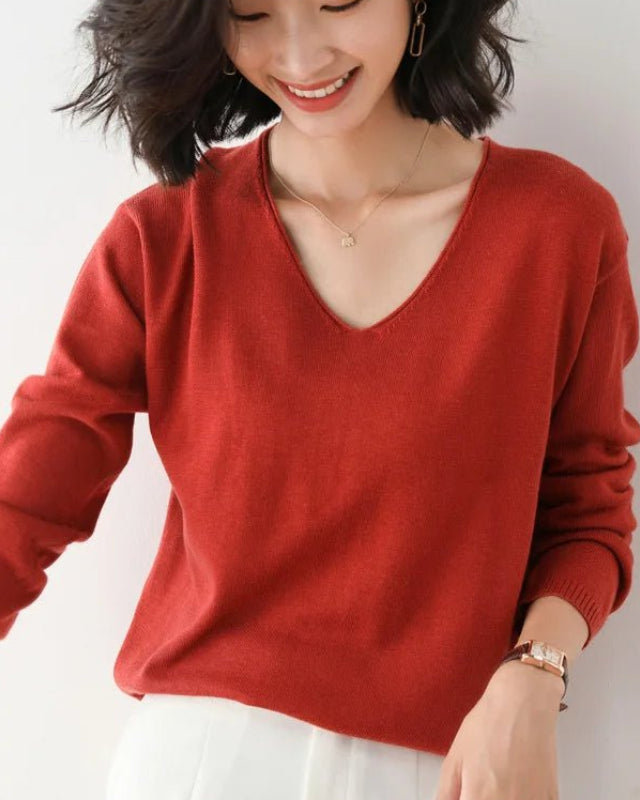 Soft Knit V-Neck Everyday Jumper