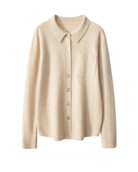 Wool & Cashmere Polo Collar Knit Sweater