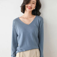 V-Neck Wool Blend Knitted Jumper