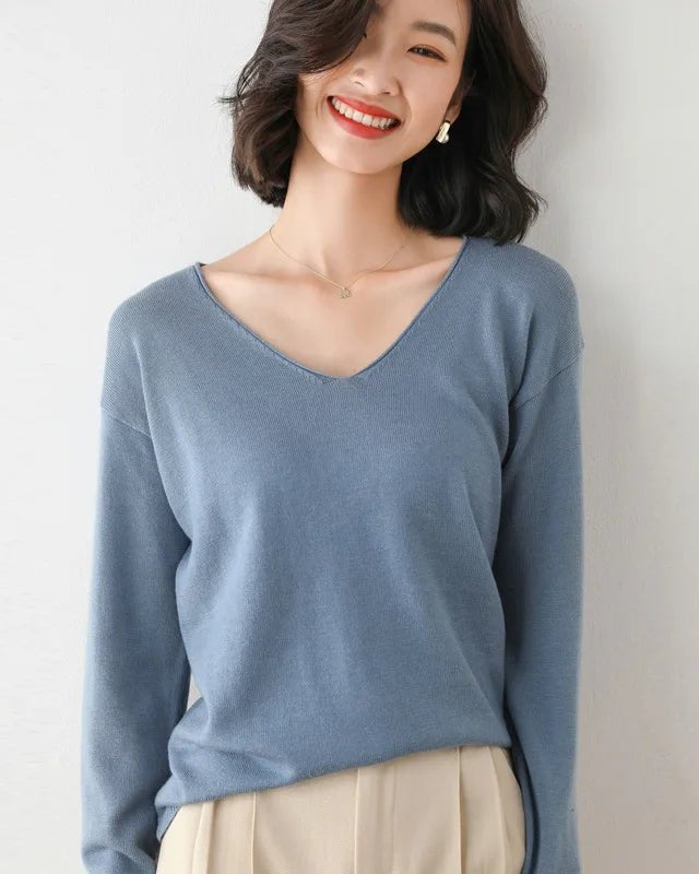 Soft Knit V-Neck Everyday Jumper