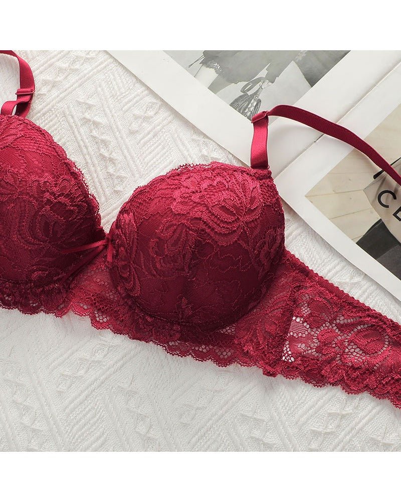 Comfortable Gathering Adjustment Lace Underwear Set