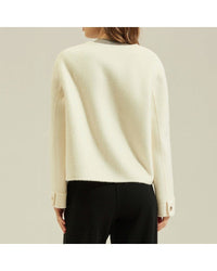 Single-Breasted Crew Neck Short Wool Coat