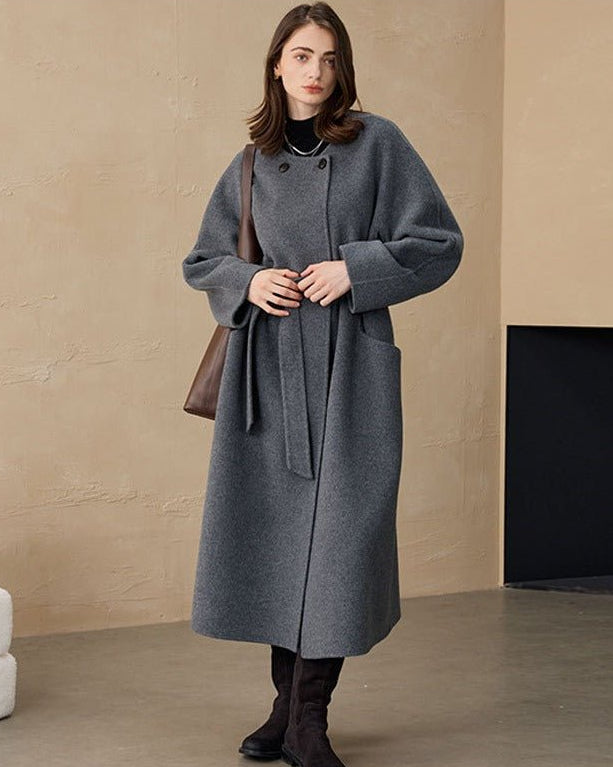 Long Double-Faced Wool And Alpaca Wool Coat