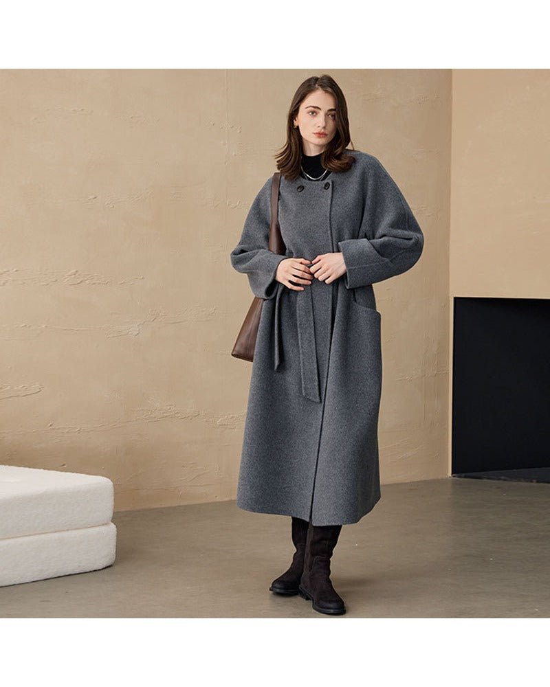 Long Double-Faced Wool And Alpaca Wool Coat