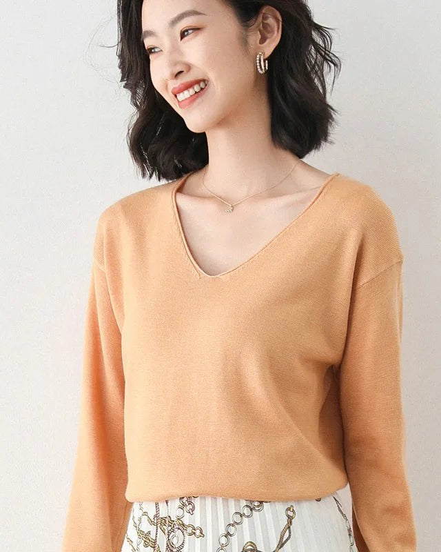 Soft Knit V-Neck Everyday Jumper