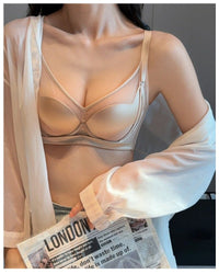 Satin mesh push-up and lifting bra