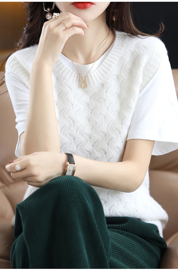 Crewneck Wool Knitted Vest