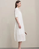 Casual Loose Embroidered A-Line Belted Long Skirt